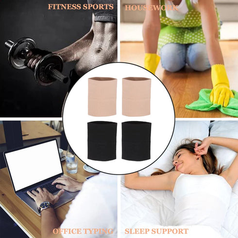 Wrist Compression Sleeve (4PCS), Soft Wrist Support Brace Wrist Bands for Tendonitis, Arthritis, Sprains Pain Relief, Elastic Carpal Tunnel Wraps ...