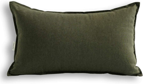 Jeanerlor Cotton Linen Square Decorative Throw Pillow Case Cushion Cover with Twin Needles Stitch on Edge,for Wedding Party Gift Car 12"x20"(30 x ...