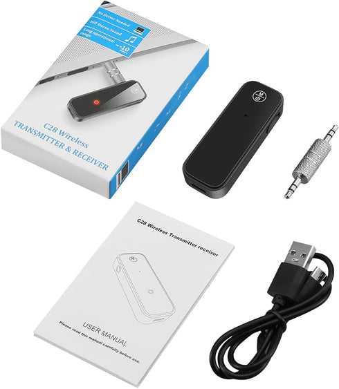 (Upgraded) Ankilo Aux Bluetooth Adapter for Car, 2 in 1 Bluetooth 5.0 Receiver for Car with Display Screen, Suitable for Cars, Speakers, Stereo Sy...