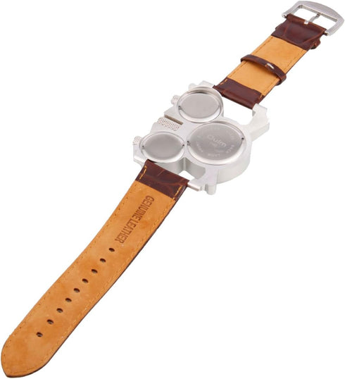 Three Time Display Quartz Mens Military Army Sport Wrist Watch...