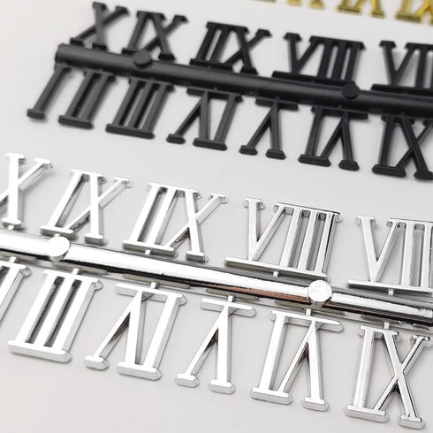 GXXMEI 18Sets Clock Numerals Kit Including Arabic Number and Roman Number DIY Digital Clock Numbers for Design Replacement Repairing Clock Accesso...