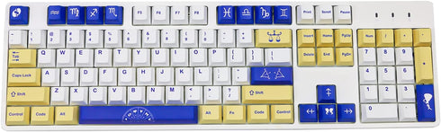 kutethy PBT Keycaps,135 Keys Constellation Style Keycaps for Cherry Gateron MX Switches Mechanical Keyboards (White)…...