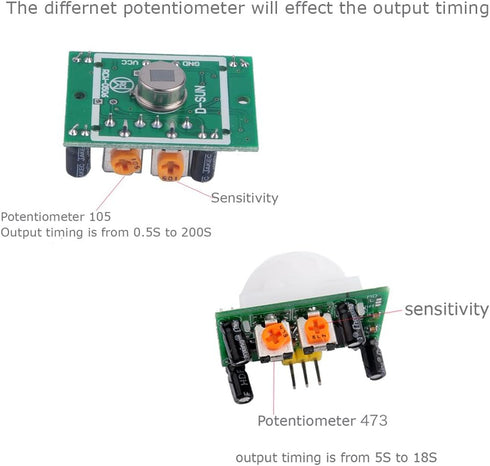 5 Pack HC-SR501 Pir Motion IR Sensor Body Module Infrared for Arduino...