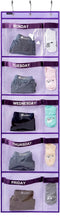 Weekly Kids Clothes Organizer Day of Week School Clothing Storage Monday to Friday Hanging Closet Organizer (PURPLE)...