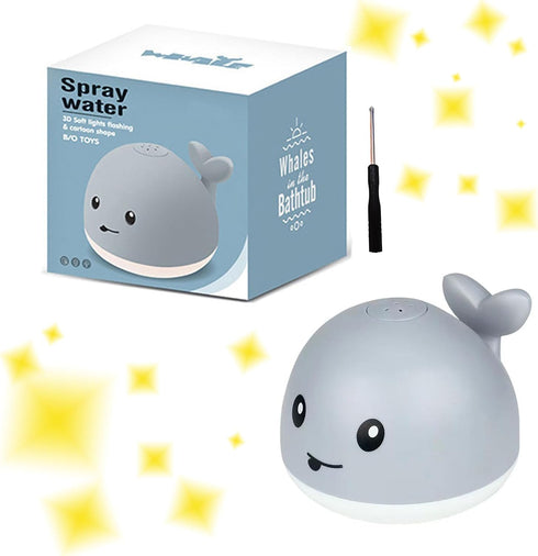 Baby Bath Toys,Bath Toys for 2 3 4 Year Old Baby Electric Induction Water Spraying Small Whale Seven Color Cycling Lights Induction Sprinkler Bath...