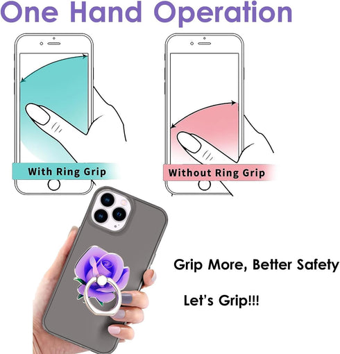 Phone Ring Holder Grip 3 Pack,Fonessary Metal Finger Ring Grip Kickstand Socket 360 Rotate for Smartphones (3 Rose)...