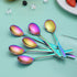 Berglander Rainbow Teaspoon, Stainless Steel Tea Spoon Dessert Spoon With Titanium Colorful Plating 6.5 Inches Pack of 6...