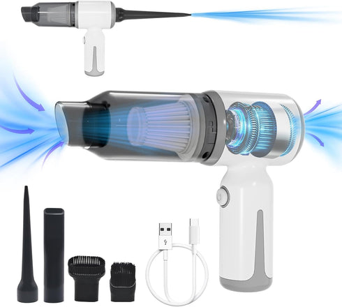 Mini Cordless Car Vacuum, Wireless Handheld Car Vacuum Cleaner 9KPa High Power Suction, Portable 3 in 1 Little Vacuum &Air Blower & Pump,USB-C Cha...