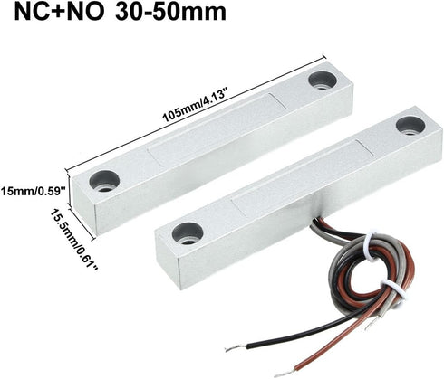 uxcell Rolling Door Contact Magnetic Reed Switch Alarm with 3 Wires for N.O./N.C. Applications MC-58...