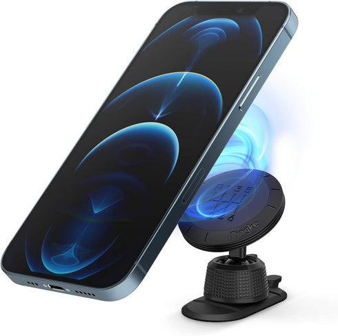 Ringke Magnetic Gear Phone Car Holder with Carbon Fiber Pattern Swivel Lock Universal Powerful Neodymium Magnet 360° Rotation Premium Space Saving...