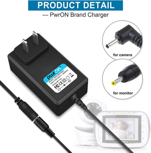 PwrON 6.6ft 6V AC DC Adapter Fits for Motorola MBP18 MBP-18 MBP41 MBP41PU MBP43PU MBP43 MBP26 MBP26PU MBP34 MBP33 MBP33PU MBP36 Video Baby Monitor...