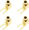 Create idea 4pcs Brass Gold Plating Banana to Spade Adapter Connector 2 Screw-in Angles for Audio Cables Adapters...