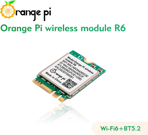5 Plus Wireless Module R6, PCIe WiFi 6 Wireless Card Bluetooth 5.2, Orange Pi Network Adapter for Orange Pi 5 Plus...