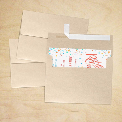 LUXPaper A7 Invitation Envelopes | Peel & Press | 5 1/4" x 7 1/4" | Taupe Metallic | 80lb. Text | 50 Qty...