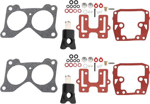 WFLNHB 2pcs Carburetor Repair Kit with Float Replacement for Johnson Evinrude V4 85 90 100 115 125 140hp Outboard Motors...