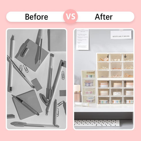 9 Mini Drawer Sticker Storage Organizer, Desk Craft Organizer with Drawers, Small Desktop Drawer Storage Organizer Removable, Plastic Organizer Bo...