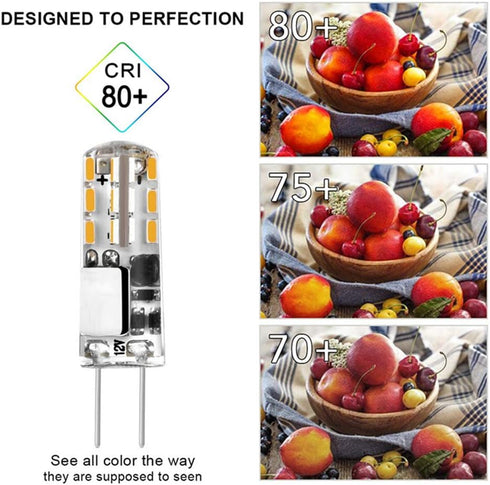 G4 LED Light Bulbs G4 Bi-Pin Base 1.5W (Equivalent to 20W Halogen Bulb) AC/DC 12V Warm White 3000K LED Bulbs for Landscape Ceiling Under Counter P...