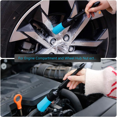 AntBooBoo 3 Pack Ultra-Soft Detailing Brush Set, Comfortable Grip and Scratch-Free Cleaning for Exterior, Interior Panels, Emblems, Badges, Gauge ...
