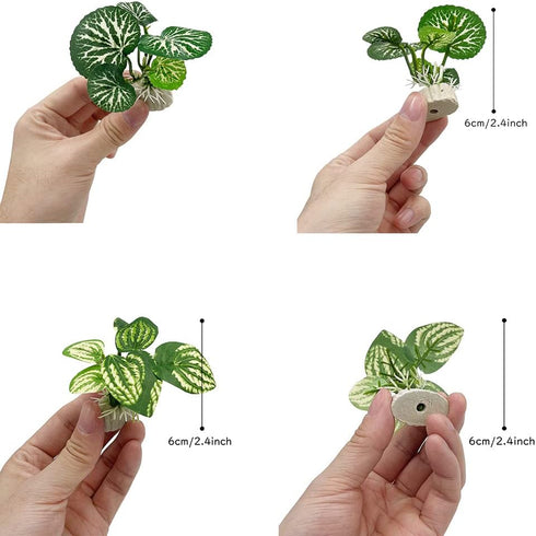 Smoothedo-Pets Fish Tank Decorations Aquarium Decor 5pcs Ornaments Betta Leaf pad Hammock Composite Plastic Artificial Plant Goldfish Waterscape F...