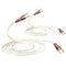 2 Pack 14 AWG OFC Speaker Cable with Pin Banana Plugs, Craft-made HiFi 1.5m/4.9Ft White Square Speaker Wire With Gold-plated Banana Plugs, Speaker...