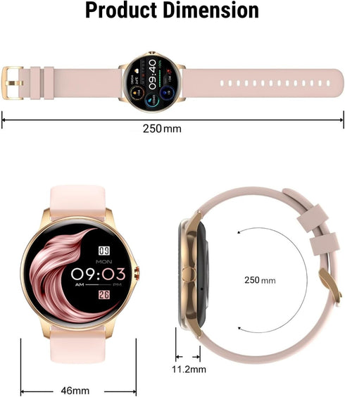 Holiday Smart Watches for Women Men, 1.32” Full Touch Screen Heart Rate/Sleep Monitor/Pedometer, IP68 Waterproof Fitness Watch for Android iOS Pho...