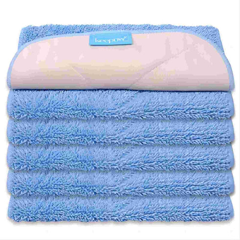KEEPOW Microfiber Mop Cloth Refills Compatible with MR.SIGA Professional Microfiber Mop, Double Side use, Wet & Dry Mopping, Pack of 5...