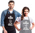 Funny Aprons for Couple, His and Hers Aprons Set, Kitchen Aprons with 2 Pockets for Cooking Grilling Baking, Anniversary Wedding Bridal Shower Bir...
