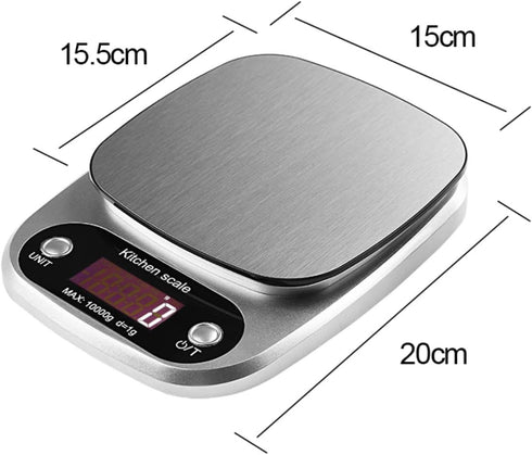 Digital Food Scale, 22 lbs/10kg Multifunction Kitchen Scale with Large Back-lit LCD Display and Tare Function for Cooking Baking Diets...