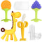 Chuya Teething Toys (4 Pack) Teething Toy for Baby, Teethers with Banana Baby Toothbrush Teeth Brushing,BPA-Free,Chew Toy Infants Toddlers Silicon...