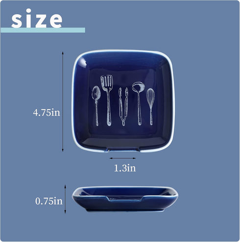 Ceramic Spoon Rest for kitchen Counter - 4.75 Inches Heat Resistant Spoon Holder for Stove Top, Modern Spoon for Farmhouse, Cooking Utensil Rest, ...