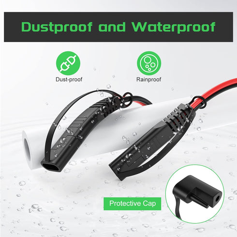 SAE to SAE Cable 10FT 16AWG, Bateria Power SAE Extension Cable Battery Charger Extension Cord, Quick Disconnect Connector Solar Panel Extension Wi...