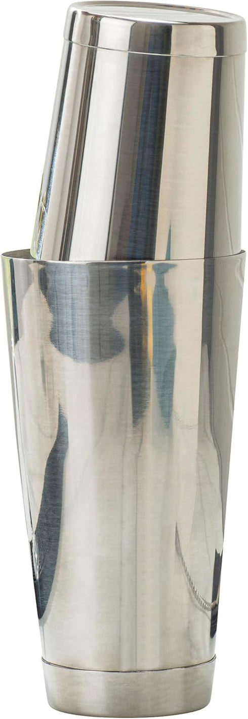 Restaurantware Bar Lux 16 Ounce Boston Shaker 1 Metal Cocktail Shaker - Weighted Bottom No Leak Stainless Steel Martini Drink Mixer Essential Bar ...
