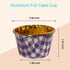 50 Pack Gingham Foil Cupcake Baking Cups, 3.5 Oz Checkered Gold Liners Muffin Mini Cake Mold Cups Wrappers Ramekins Holders (50, Purple Checkered)...
