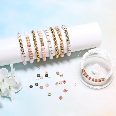 LFLIUN Bracelet Making Kit Friendship Gold Beads Clay Beads Jewelry&Bracelet Making Kit Charm Bracelet Maker Set with Letter Beaded Kit Birthday G...