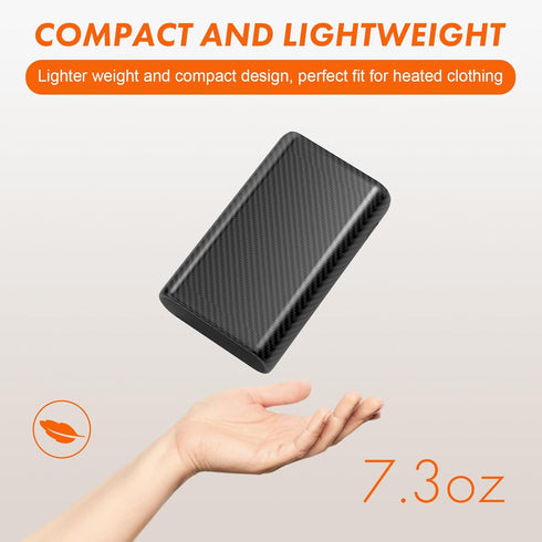 10000mah 7.4V 7.2V Heated Jacket Battery Pack 5V2A Heated Vest Rechargeable Power Bank Battery Pack for Heated Vests Heating Jackets Hoodies Pants...