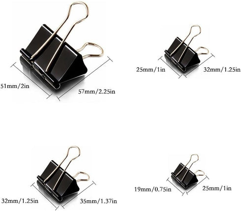 YEJI 50 PCS Black Binder Clips Paper Clamp Paper Binder Assorted Sizes for Office, Home Using, School Using, Especially for Students, Teachers to ...