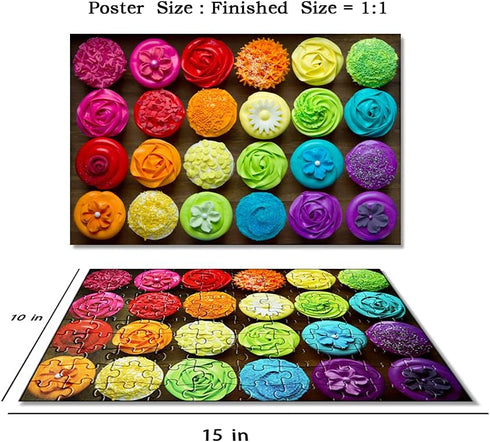 100 Piece Puzzles for Kids Ages 4-8 Colorful Cupcake Jigsaw Puzzle for Toddlers 3-5 Years Old Boys Girls Preschool Educational Fun Game Learning P...