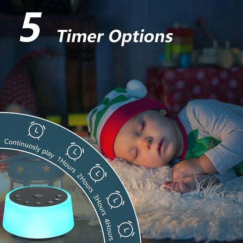Color Noise Sound Machines with 10 Colors Night Light 25 Soothing Sounds and Sleep White Noise Machine 32 Volume Levels 5 Timers Adjustable Bright...