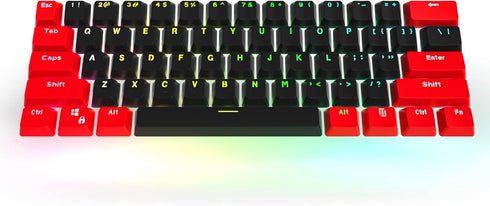 Fogruaden PBT Keycaps Red and Black Keycaps 60 Percent, OEM Profile Custom keycaps Set, Suitable for Cherry MX Switch Mechanical Keyboard...