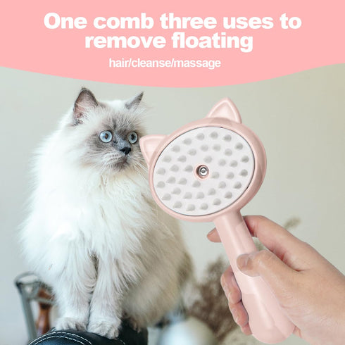 Cat Steamy Brush Dog brushes for Shedding Grooming, Lightweight Skin Friendly Pet Brush Hair Removal Comb Brushes for Long or Medium Haired Cats(P...