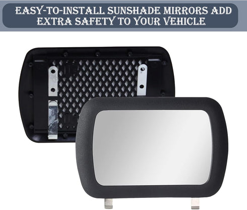 1 PC Car Visor Makeup Mirror with Clip, 6.65In x 4.33In Portable Durable Glass ABS Vehicle Sun-Shading Mirror, Universal Waterproof Automotive Rea...