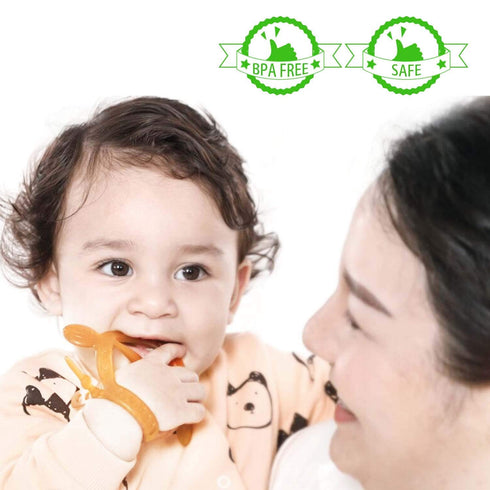 ?Never Drop from Hand? HEORSHE Baby Teething Toys for Babies 0-6 6-12 Months Teethers for Infants Toddlers Silicone Molars Adjustable Wristband Ch...