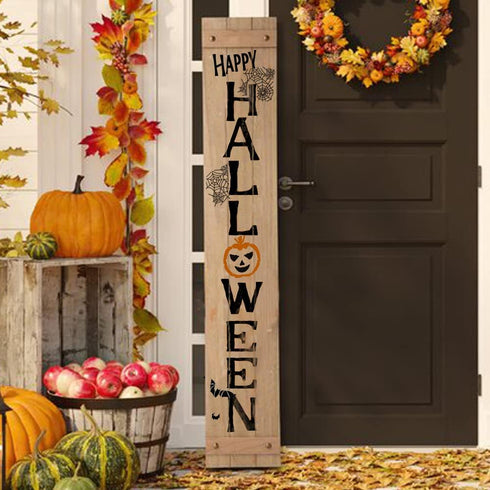 Welcome Stencils and Halloween Stencils with Spider Webs - Welcome Stencil Templates for a Vertical Sign - Halloween Stencils for Painting on Wood...