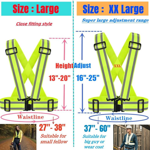 2Pack High Visibility Reflective Safety Vest | Lightweight,Adjustable & Elastic | Hi Vis Running Gear for Walking,Cycling,Construction Workers,Men...