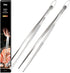 iNeibo Multipurpose Cooking Tweezers Tongs 2 Pack 12 inch/30cm 304 Stainless Steel Straight Tweezers - Extra Long Kitchen Food Tweezers Tongs for ...