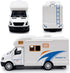 Toy Camper RV Trailer Towing Supercar Sports Model Car Diecast Motorhome Toys for Boys Pull Back Toy Cars, Beach Sandbox Outdoor Adventure Play Se...