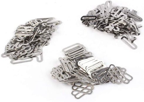 Chris.W 50 Sets Adjustable Bow Tie Hardware Clip Set, Metal Cravat Clip Hook Fastener for Necktie Strap (Silver)...