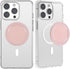 metisinno Magnetic Base Mirror Compatible with PopSocket Phone Grips and iPhone MagSafe Cases, Compact Makeup Mirror, Peach Pink...