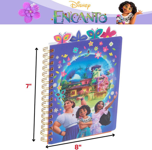 Disney Encanto Tab Journal Notebook, Spiral Bound, 96 Lined Pages, 8 x 7 inches, Purple...
