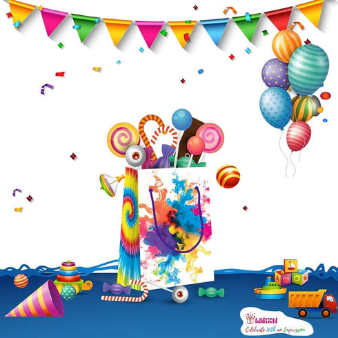 LARZN - Celebrate With an Impression Premium Tie Dye Party Bags, Camouflage Treat Bags, New, Gift Bags,Goody Bags, Tie Dye Party Favors, Tie Dye P...